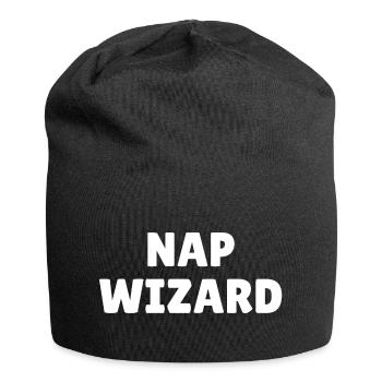 Nap wizard, funny nap loving slogan - Jersey Beanie - black - Front