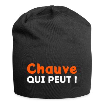 Chauve qui peut ! - Bonnet en jersey - noir - Devant