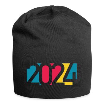 2024 happy new year Jahreszahl Datum Zahl Anno - Jersey-Beanie - Schwarz - Vorne