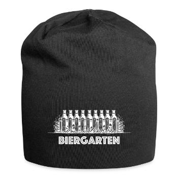 biergarten bier wortspiel biertrinker - Jersey-Beanie - Schwarz - Vorne