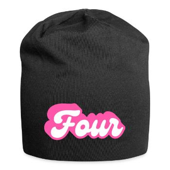 Five birthday - 4e anniversaire rétro rose - Bonnet en jersey - noir - Devant