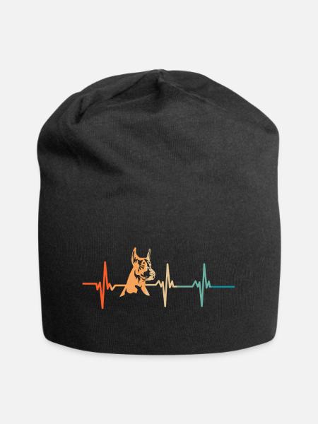 Battement de cœur Doberman - Bonnet en jersey - noir