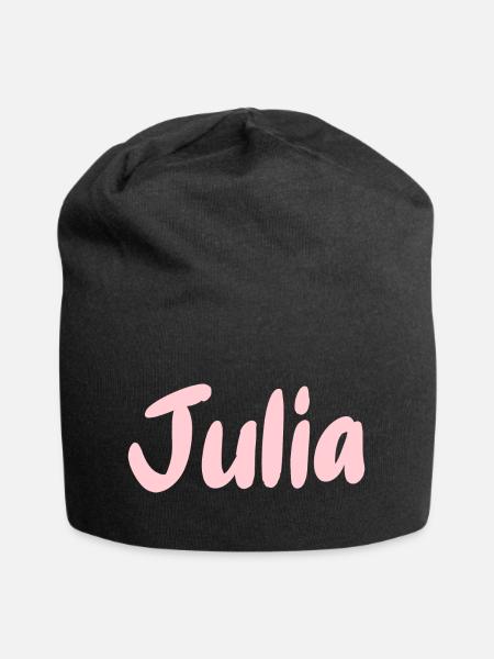 Name in Text Julia in rosa - Jersey-Beanie - Schwarz