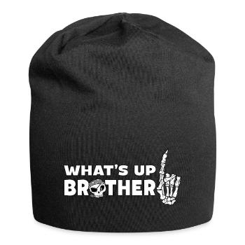 Funny Streamer Apparel - What's Up Brother - Jersey Beanie - black - Front