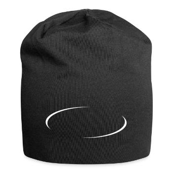 Modischer Kreis Weiß - Jersey-Beanie - Schwarz - Vorne