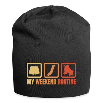 Weekend with roller skates - Jersey Beanie - black - Front