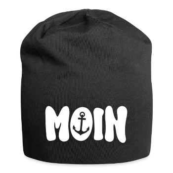 Moin Anker weiß - Jersey-Beanie - Schwarz - Vorne