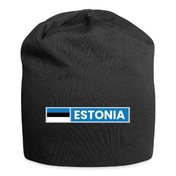 Estonia National Flag - Jersey Beanie - black - Front