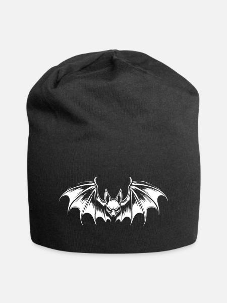 Fledermaus - Jersey-Beanie - Schwarz