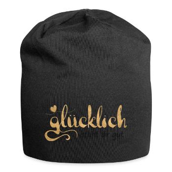 Happy looks good on you - Jersey Beanie - black - Front