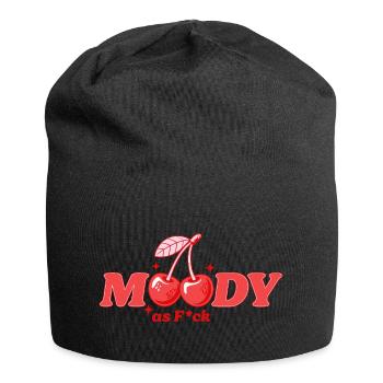 Moody as fuck with cherries – police en rouge - Bonnet en jersey - noir - Devant