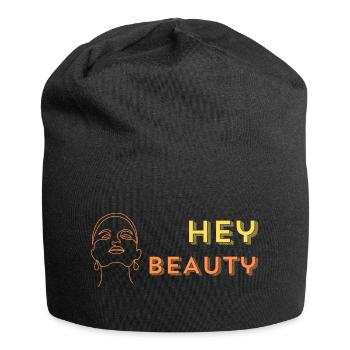 Hey beauty - Jersey-Beanie - Schwarz - Vorne