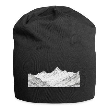 Berg Bergpanorama Alpen - Jersey-Beanie - Schwarz - Vorne