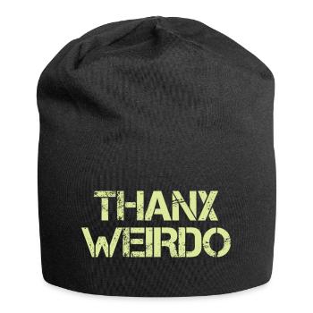 Dankeschön Ironie vintage Text Spruch - Jersey-Beanie - Schwarz - Vorne