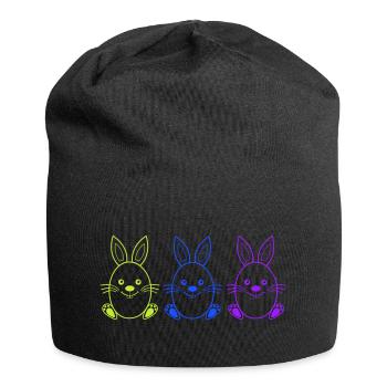 osterhase 3 - Jersey-Beanie - Schwarz - Vorne