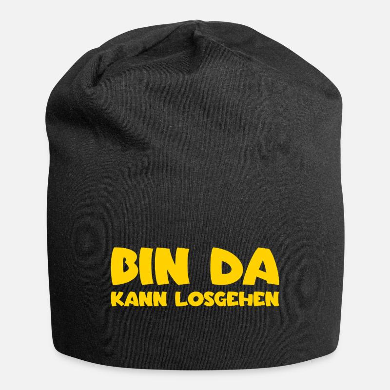 Bin da - Kann losgehen - Jersey-Beanie - Schwarz