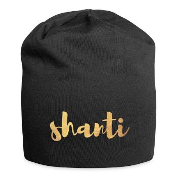 Shanti Gold Ruhe Yoga Friede om Namaste Buddhismus - Jersey-Beanie - Schwarz - Vorne