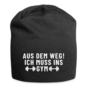 Aus dem Weg! ich muss ins Gym - Jersey-Beanie - Schwarz - Vorne