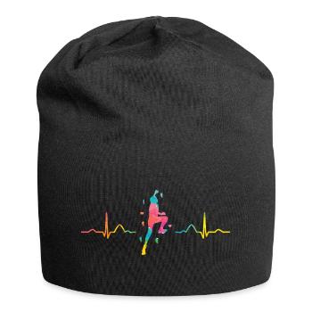 Boulderer Herzschlag Boulder Bouldern - Jersey-Beanie - Schwarz - Vorne
