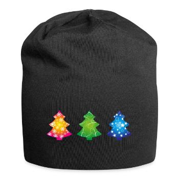 Weihnachtsbäume - Jersey-Beanie - Schwarz - Vorne