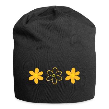flower - Jersey Beanie - black - Front