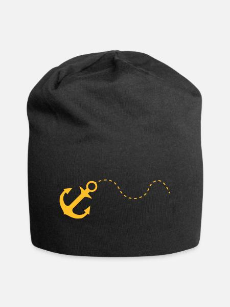 anker - Jersey-Beanie - Schwarz