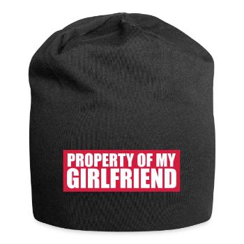 schild warnung achtung hinweis property of my girl - Jersey-Beanie - Schwarz - Vorne