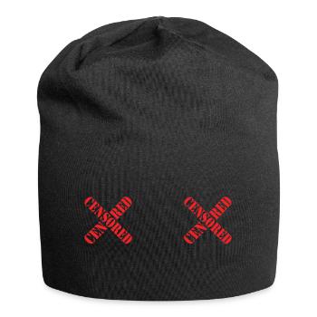 Funny Style Gift Women's Censored Breasts - Jersey Beanie - black - Front