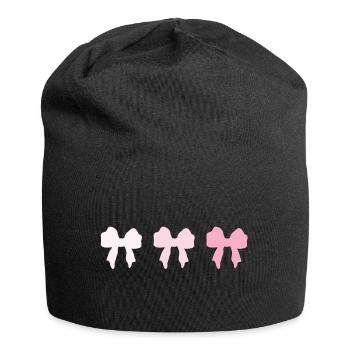 Silhouette rosa Schleife Geschenkidee Ballett - Jersey-Beanie - Schwarz - Vorne