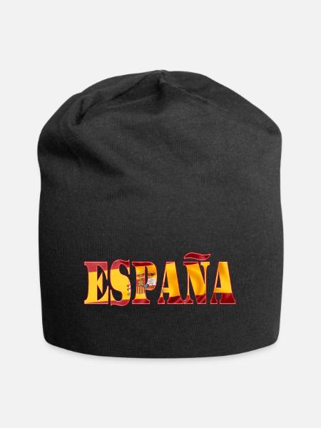 Spanien - Jersey-Beanie - Schwarz