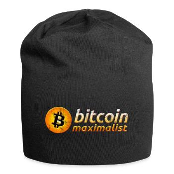 Bitcoin Maximalist Logo Hodl Crypto Moon Symbol - Jersey Beanie - black - Front
