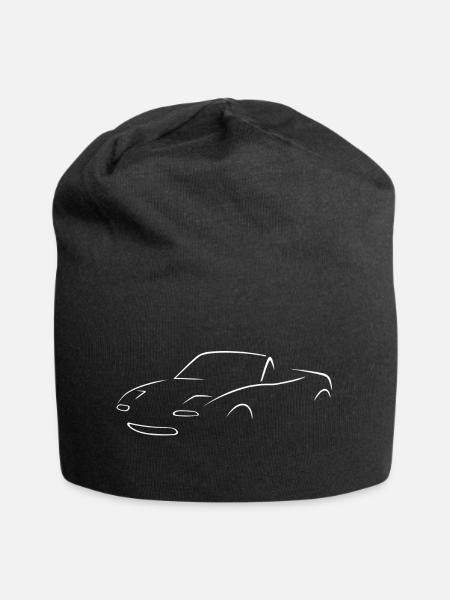 Miata NA Weiß - Jersey-Beanie - Schwarz