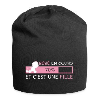 Bébé en cours et c'est une Fille - Bonnet en jersey - noir - Devant