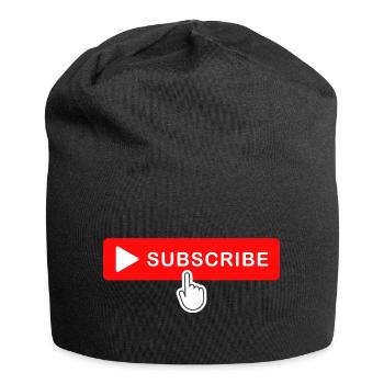 Subscribe Button Click Icon Design - Jersey Beanie - black - Front