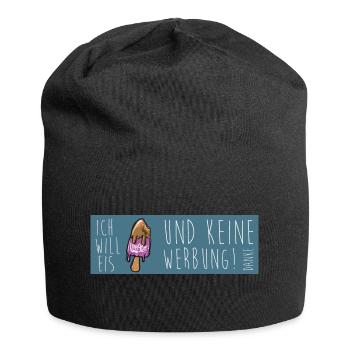 Ich will Eis und keine Werbung - Jersey-Beanie - Schwarz - Vorne