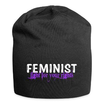 feminist woman power equality girl rights - Jersey Beanie - black - Front