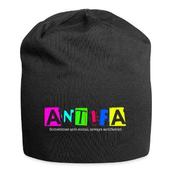 Antifa - Sometimes anti-social, always antifascist - Jersey Beanie - black - Front