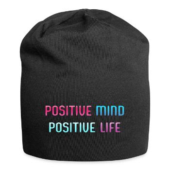 POSITIVER GEIST, POSITIVES LEBEN - Jersey-Beanie - Schwarz - Vorne