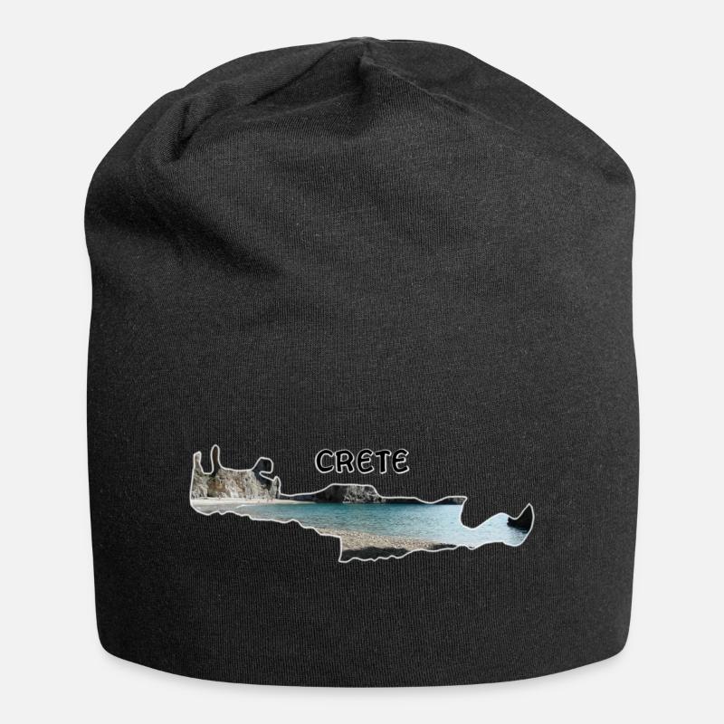 Crete Kreta Insel Map - Jersey-Beanie - Schwarz