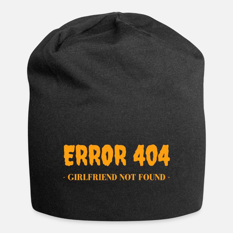 Error 404 -girlfriend not found- - Bonnet en jersey - noir