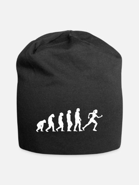 Evolution Running Läuferin Ausdauer Entwicklung - Jersey-Beanie - Schwarz