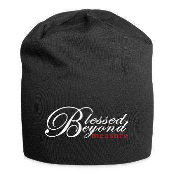 Béni au-delà de la mesure, chemises chrétiennes cool - Bonnet en jersey - noir - Devant
