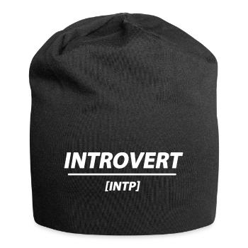 Introvertiert - INTP - Charakter Ruhe - Jersey-Beanie - Schwarz - Vorne