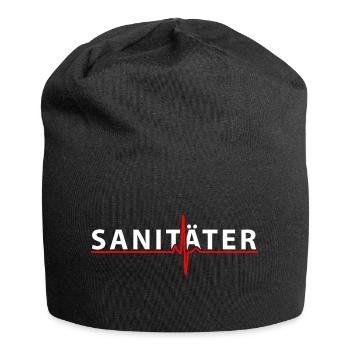 Sanitäter Lebensretter Rettungsdienst Herzschlag - Jersey-Beanie - Schwarz - Vorne