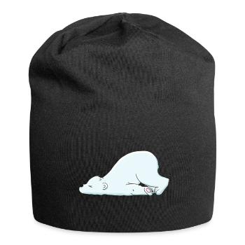 Kleiner Eisbär - Jersey-Beanie - Schwarz - Vorne