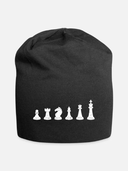 Chess Pieces Chess Player Chess - Jersey Beanie - black