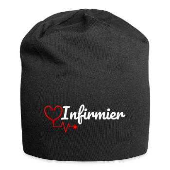 T-shirt infirmier cadeau infirmier - Bonnet en jersey - noir - Devant