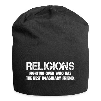 Religions Fighting Over The Best Imaginary Friend - Jersey Beanie - black - Front