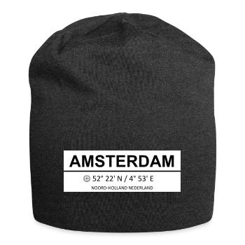 Amsterdam Coordinates - Amsterdam coordinates - Jersey Beanie - charcoal grey - Front
