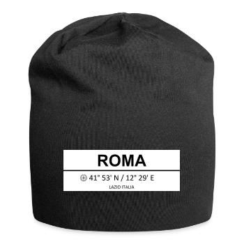 Roma Coördinaten - Roma coordinates - Rom - Jersey-Beanie - Schwarz - Vorne
